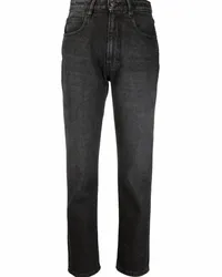 AMI Paris Gerade High-Waist-Jeans Schwarz