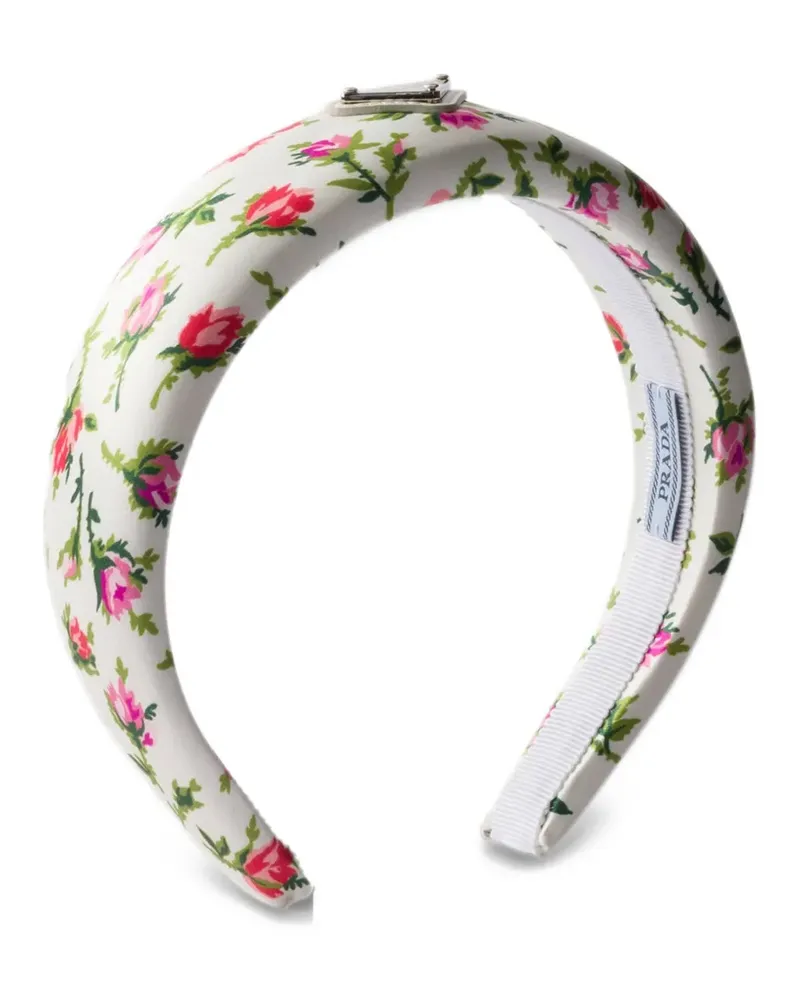 Prada Duchesse Haarreif mit Print - Weiß Weiß