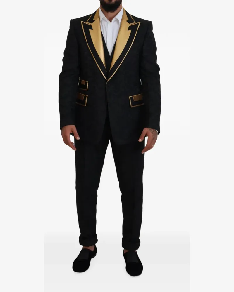 Dolce & Gabbana jacquard-patterned three-piece suit (set of three) - Schwarz Schwarz