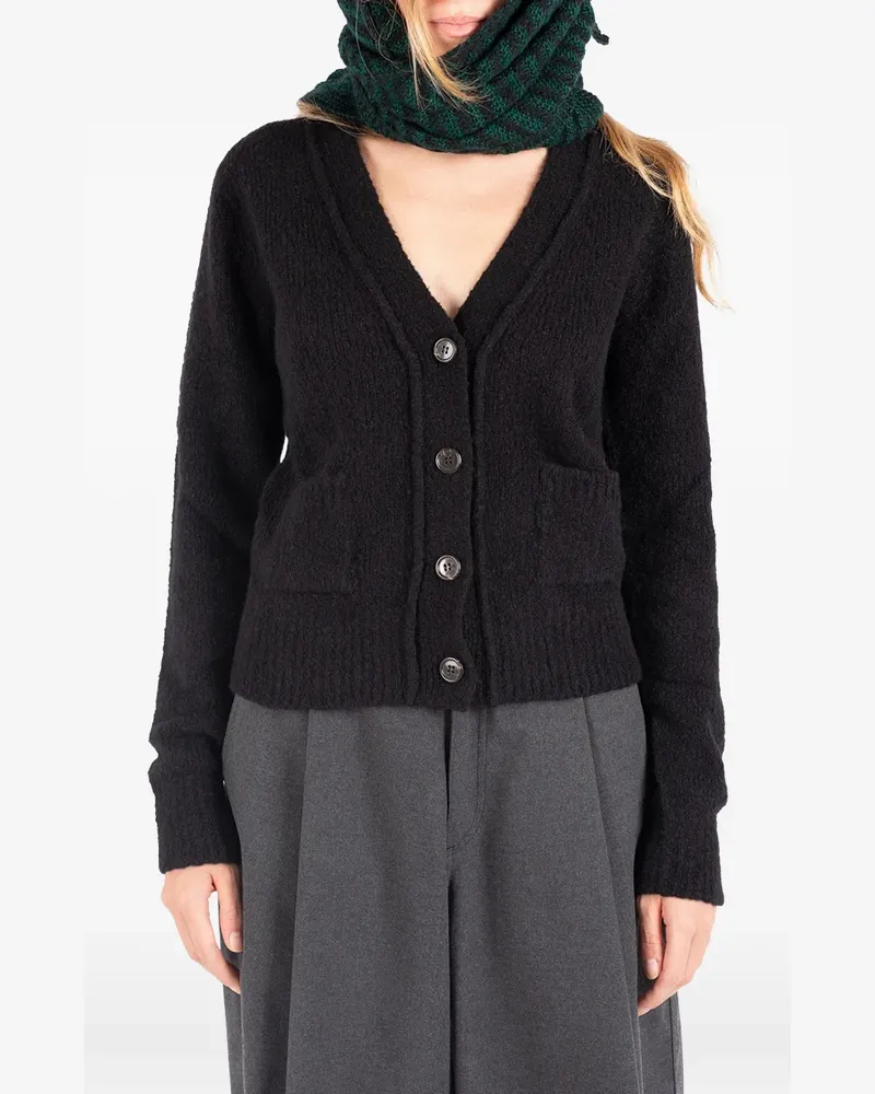 Société Anonyme Claire Cardigan mit V-Ausschnitt und aufgesetzter Tasche - Schwarz Schwarz