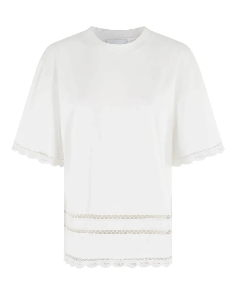 Isabelle Blanche T-Shirt mit Spitzendetail - Weiß Weiß