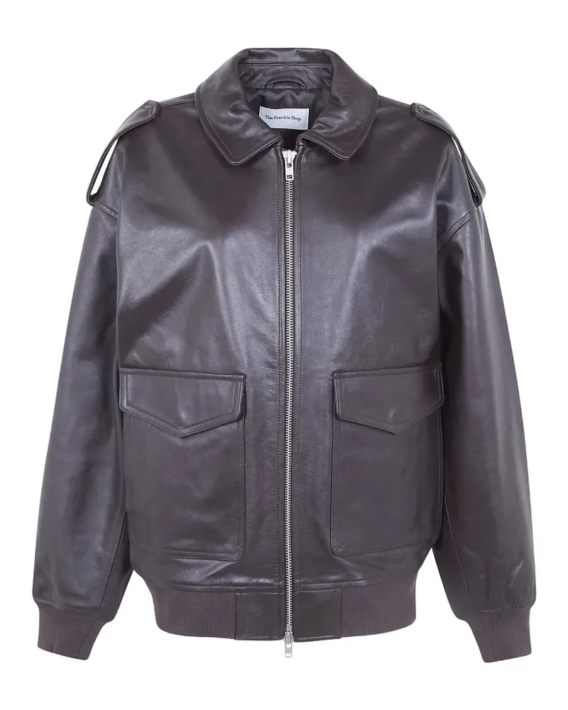 FRANKIE Shop Viper leather jacket - Braun Braun