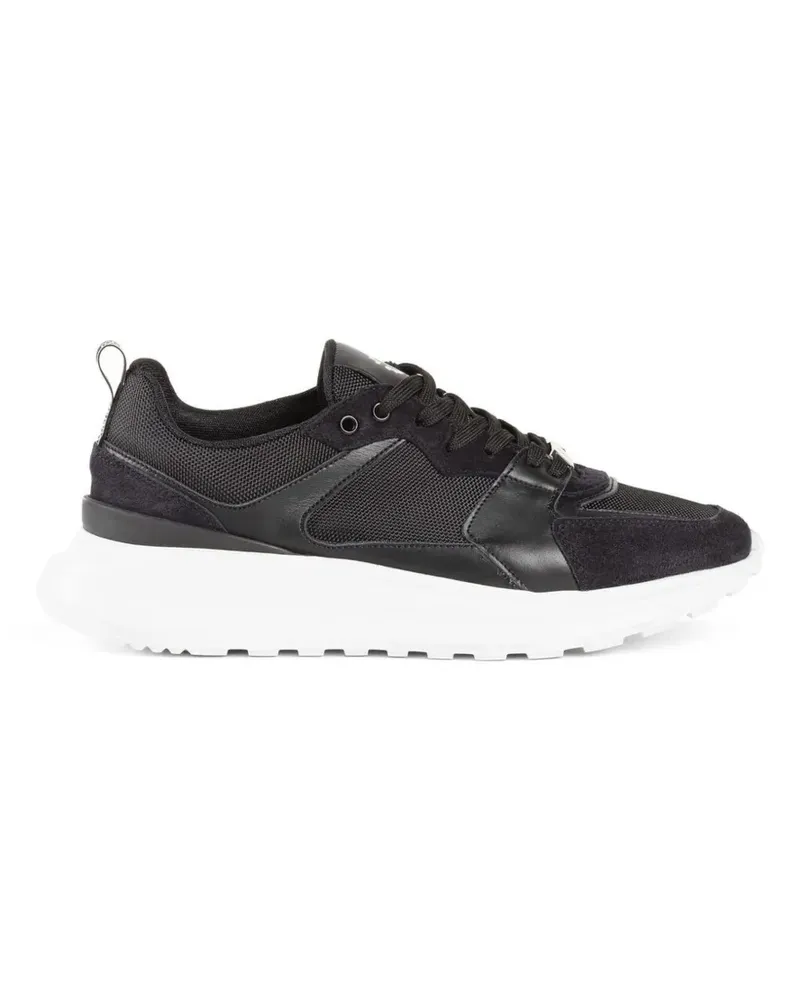 Roberto Cavalli panelled logo-plaque sneakers - Schwarz Schwarz