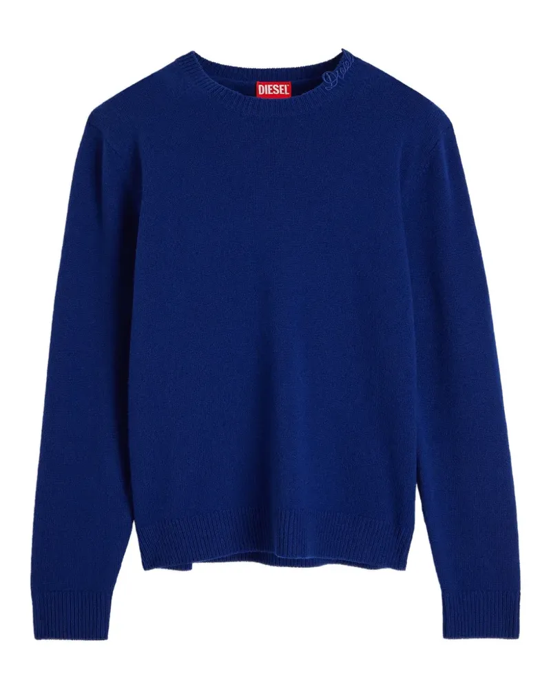 Diesel Pullover mit V-Ausschnitt und Logo - Blau Blau