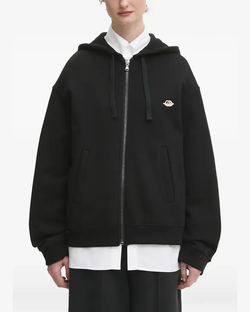 Fiorucci angels-patch zip-fastening hoodie - Schwarz Schwarz