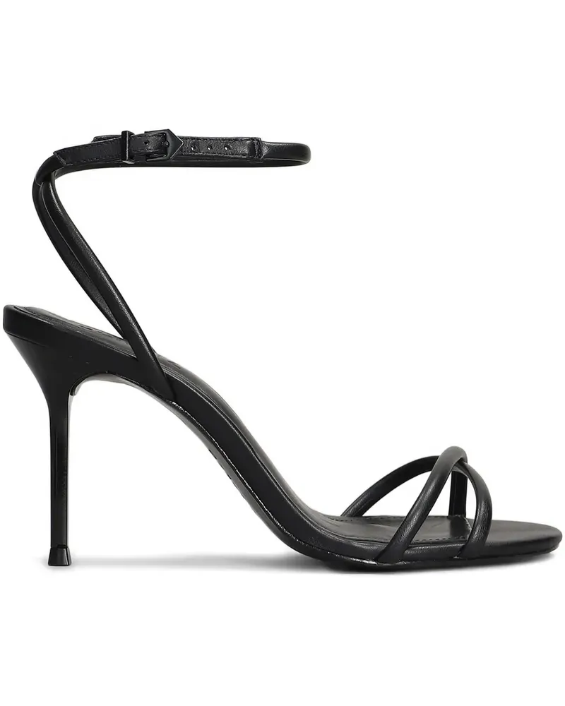 Schutz Sandalen aus Leder 100mm - Schwarz Schwarz
