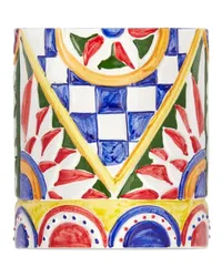 Dolce & Gabbana Vase mit Carretto-Print Gelb