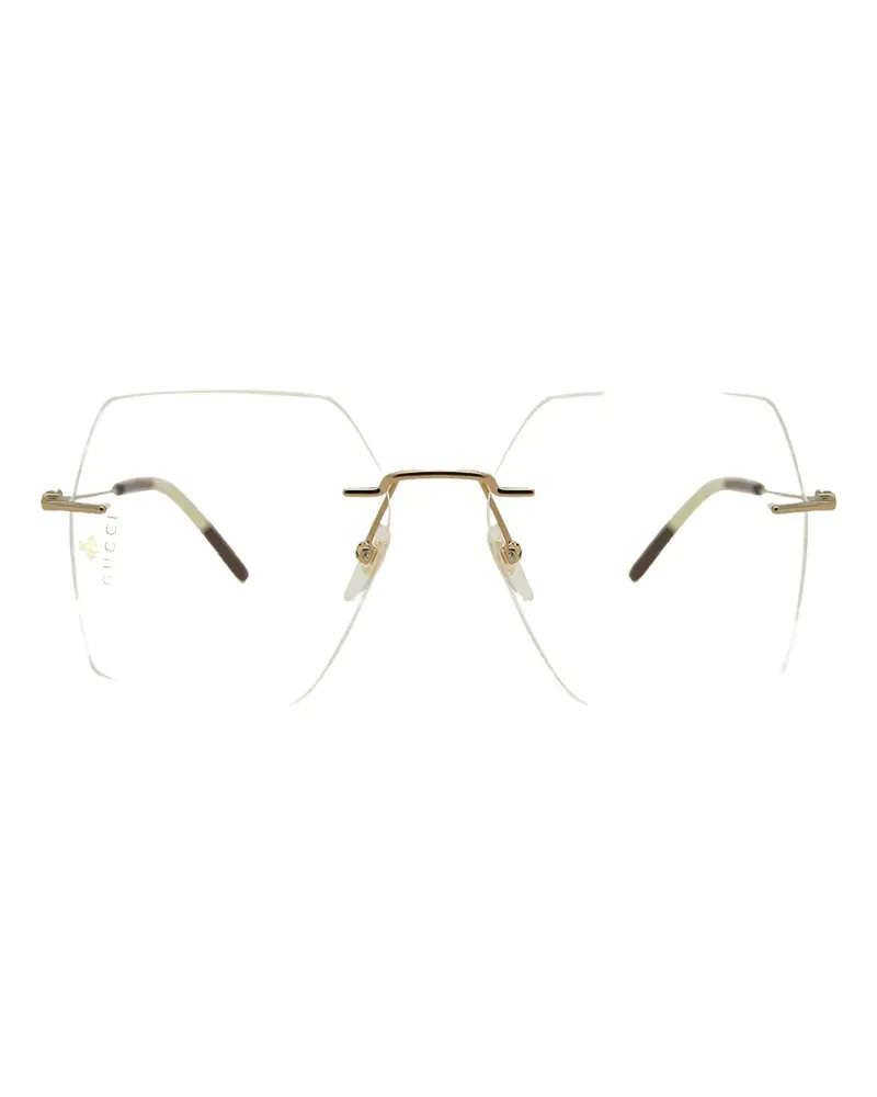 Gucci rimless square-frame glasses - Gold Gold