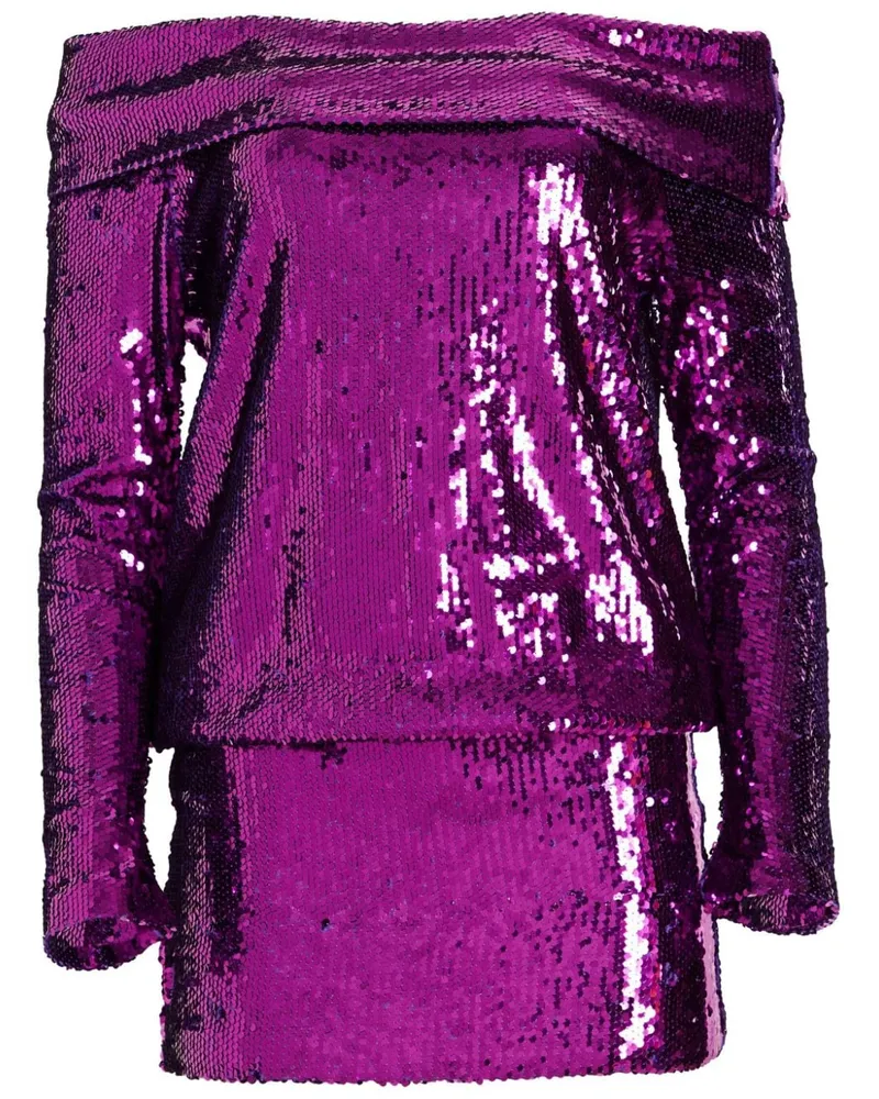 Retrofête Wyn Minikleid mit Pailletten - Violett Violett