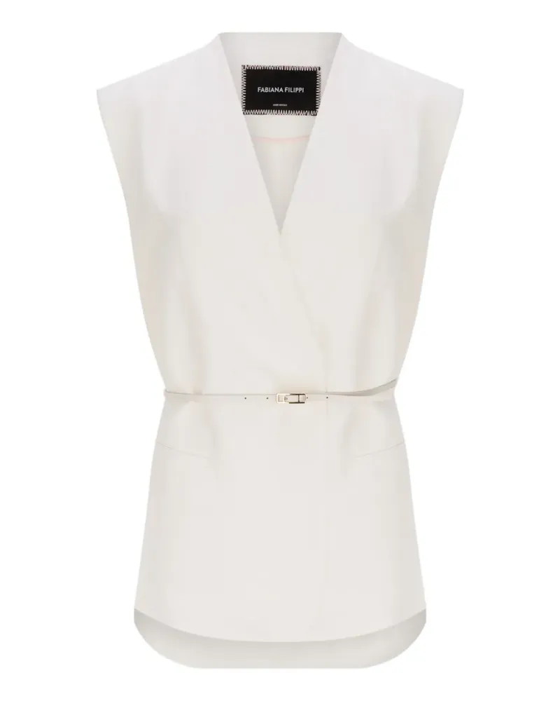 Fabiana Filippi Weste mit V-Ausschnitt - Weiß Weiß
