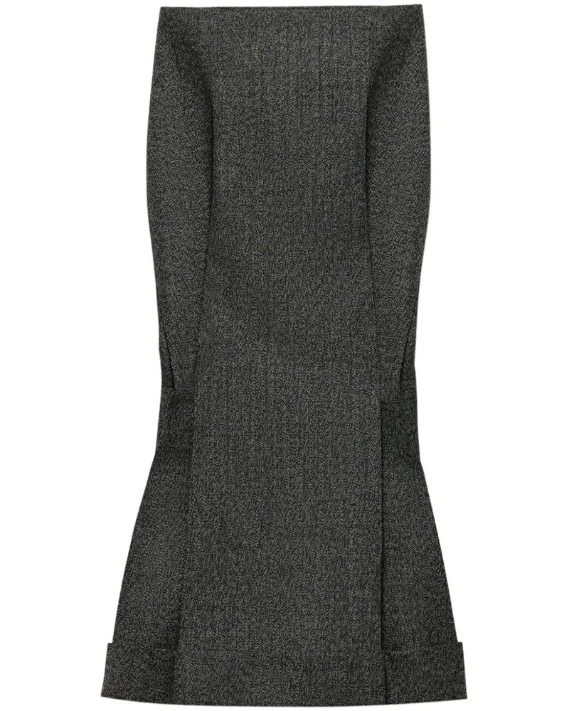 Prada Midirock aus Mouliné-Wolle - Schwarz Schwarz