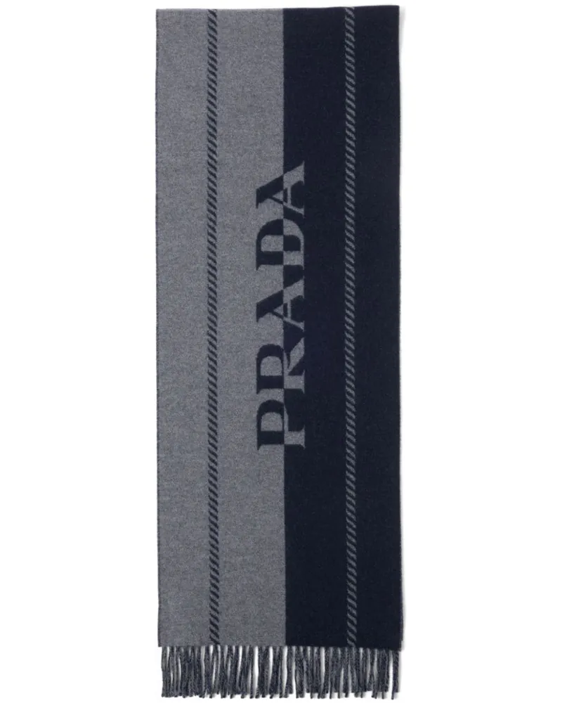 Prada Schal mit Jacquard-Logo - Grau Grau