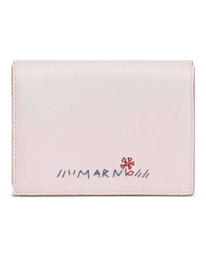Marni Portemonnaie mit Blumenstickerei - Rosa Rosa