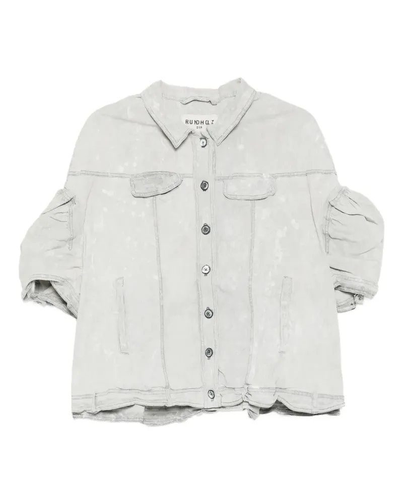 Studiorundholz acid-wash puff-sleeve jacket - Grau Grau