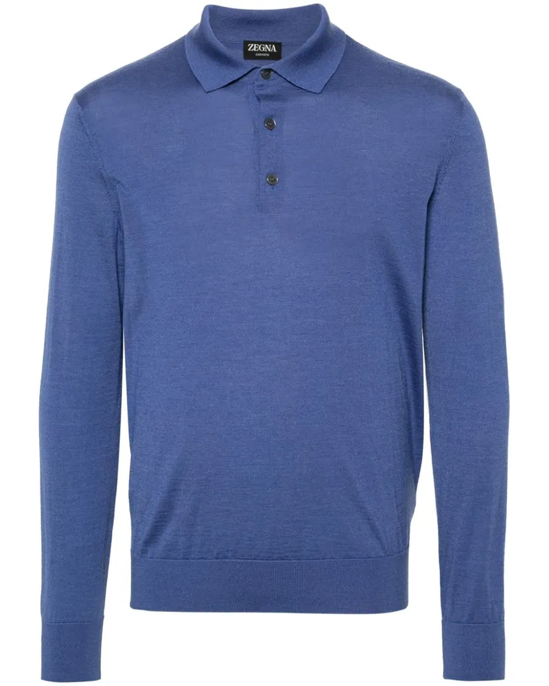 Ermenegildo Zegna Geripptes Poloshirt aus Kaschmirgemisch - Blau Blau