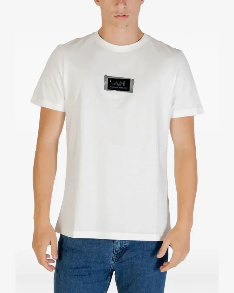 Antony Morato T-Shirt mit Logo-Patch - Weiß Weiß