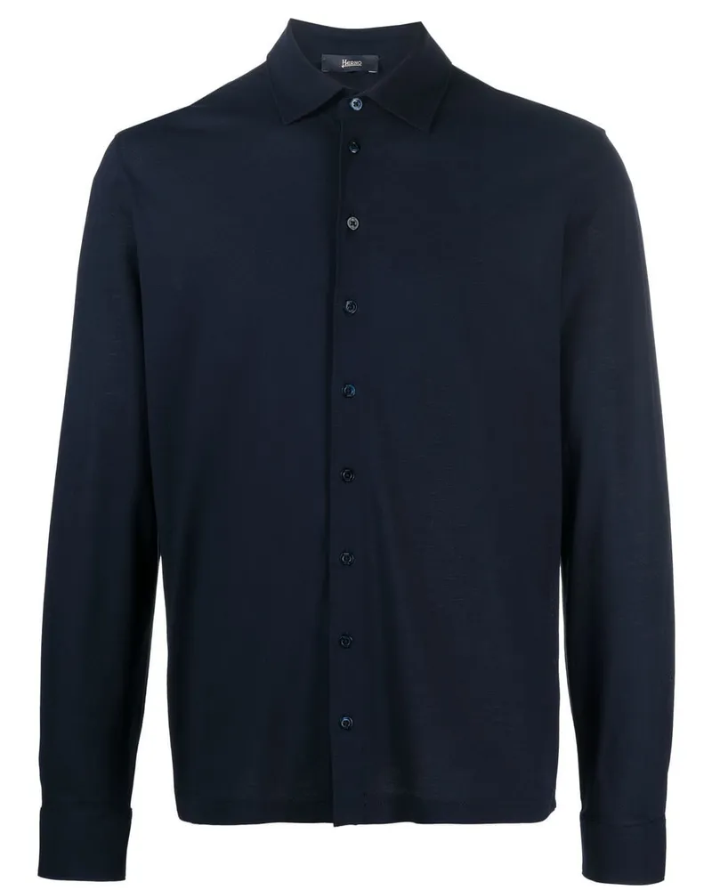 Herno Hemd mit Eton-Kragen - Blau Blau