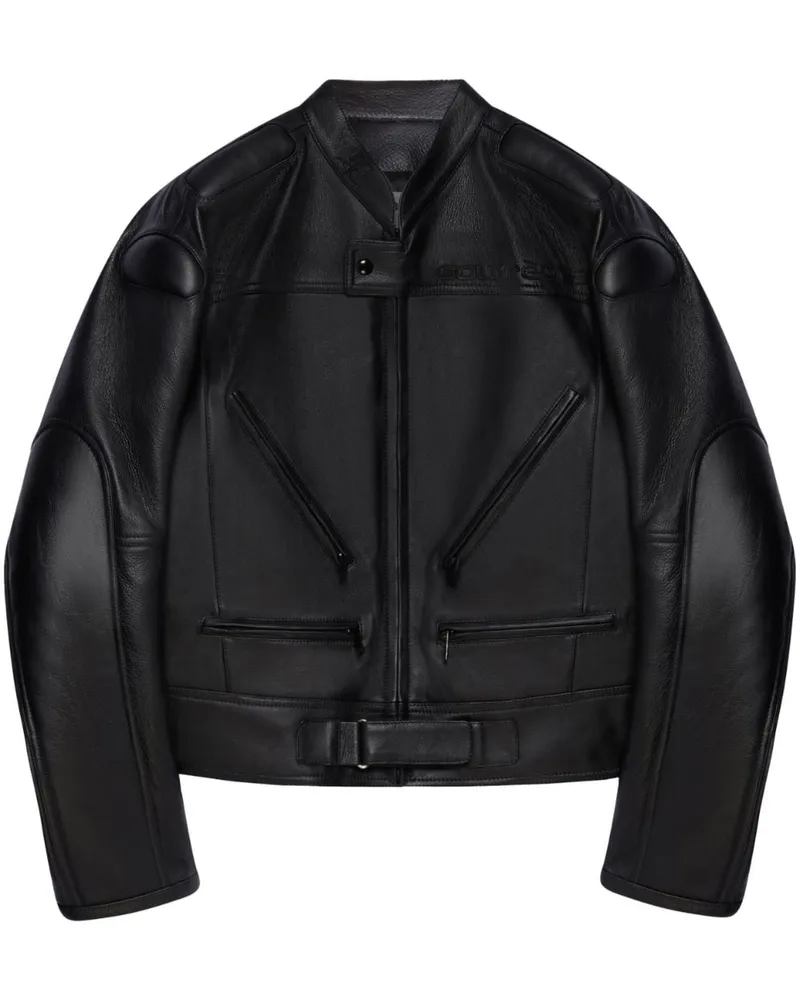 Courrèges Lederjacke mit Reißverschluss - Schwarz Schwarz