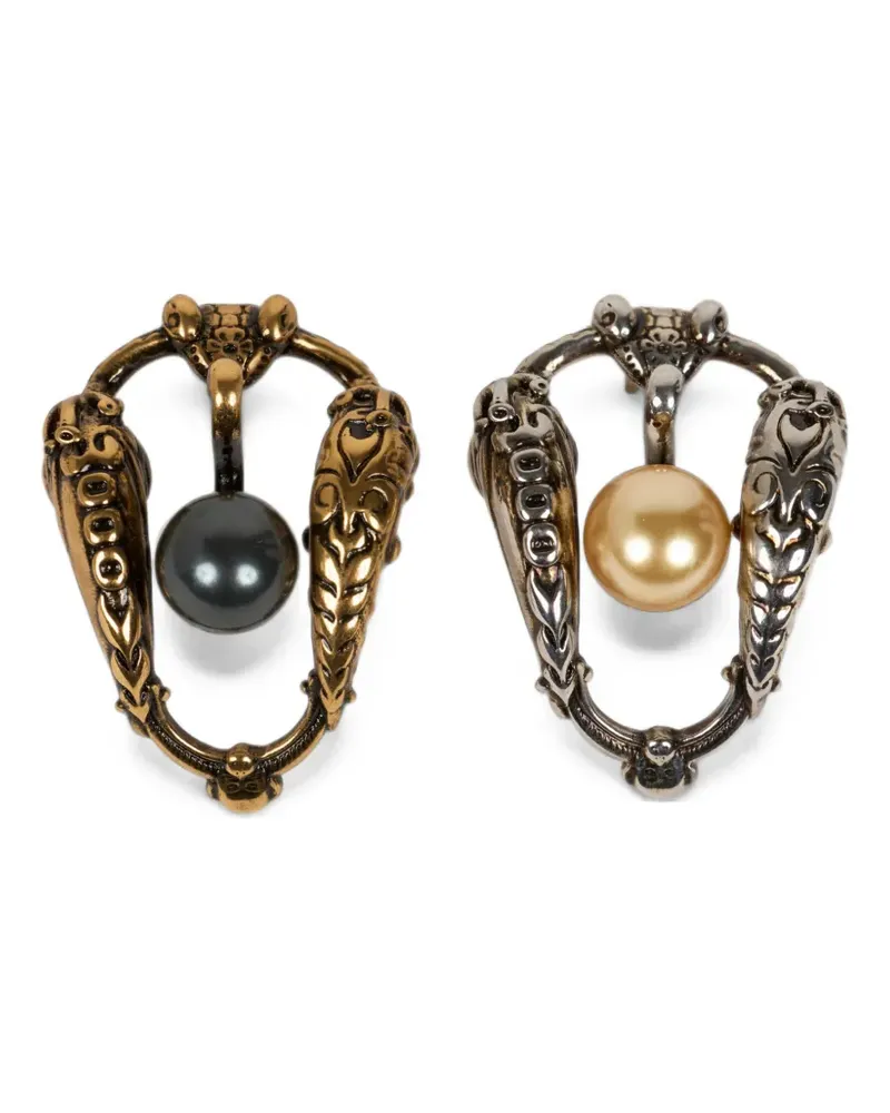 Etro earrings with pearl bead and animal buckle - Gold Gold