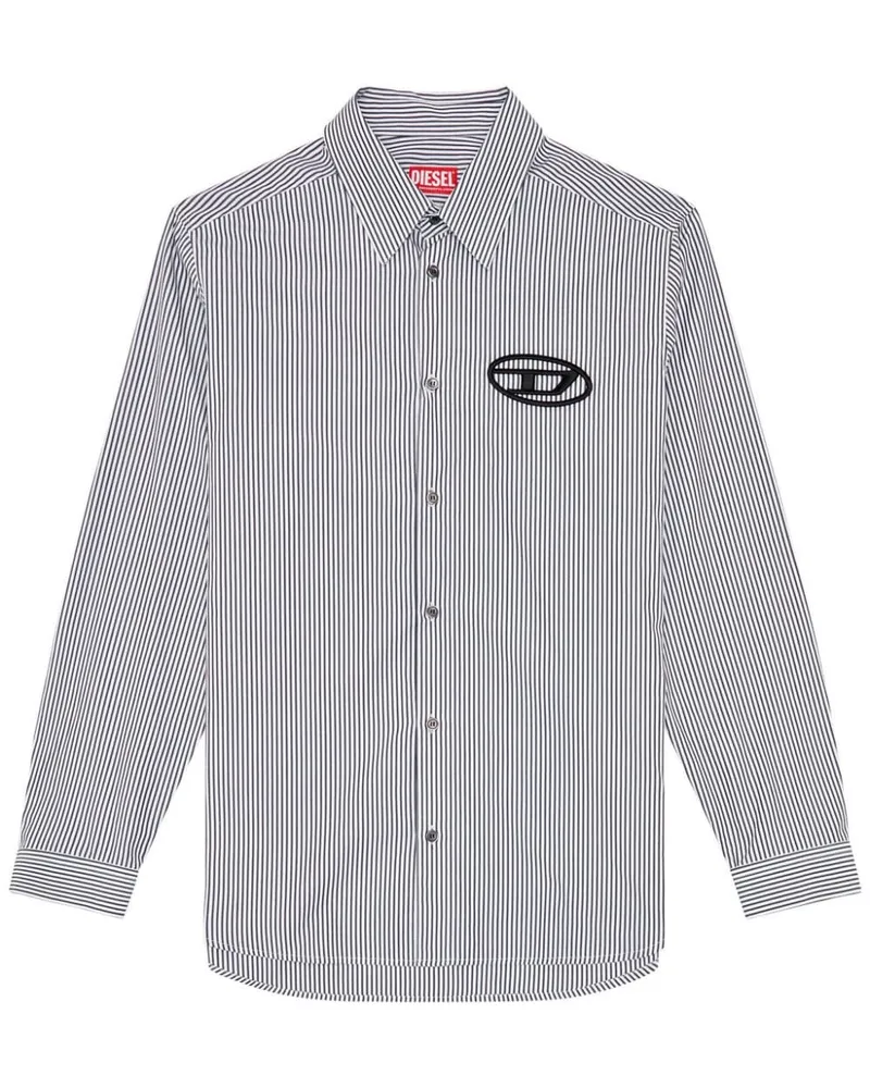 Diesel Gestreiftes S-Simply-E Hemd - Schwarz Schwarz