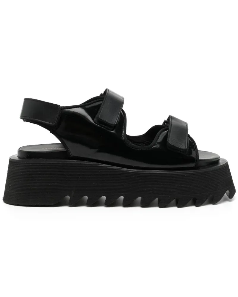 Junya Watanabe Flatform-Sandalen mit Profilsohle - Schwarz Schwarz