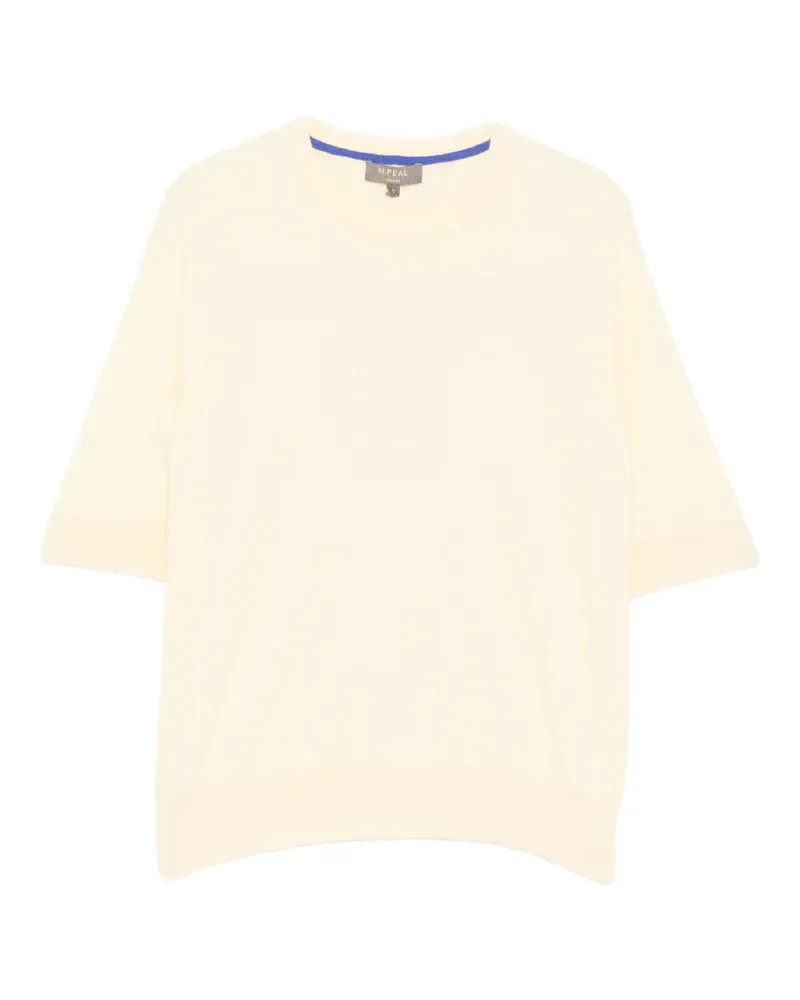 N.Peal T-Shirt mit rundem Ausschnitt - Gelb Gelb