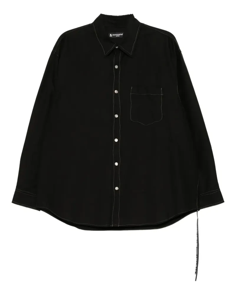 Mastermind Japan Hemd mit Logo-Stickerei - Schwarz Schwarz