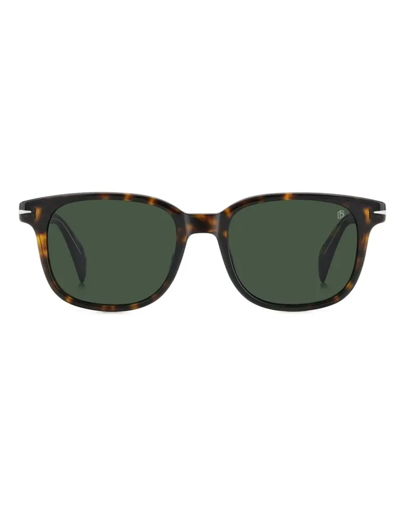 EYEWEAR by DAVID BECKHAM Eckige Sonnenbrille in Schildpattoptik - Braun Braun