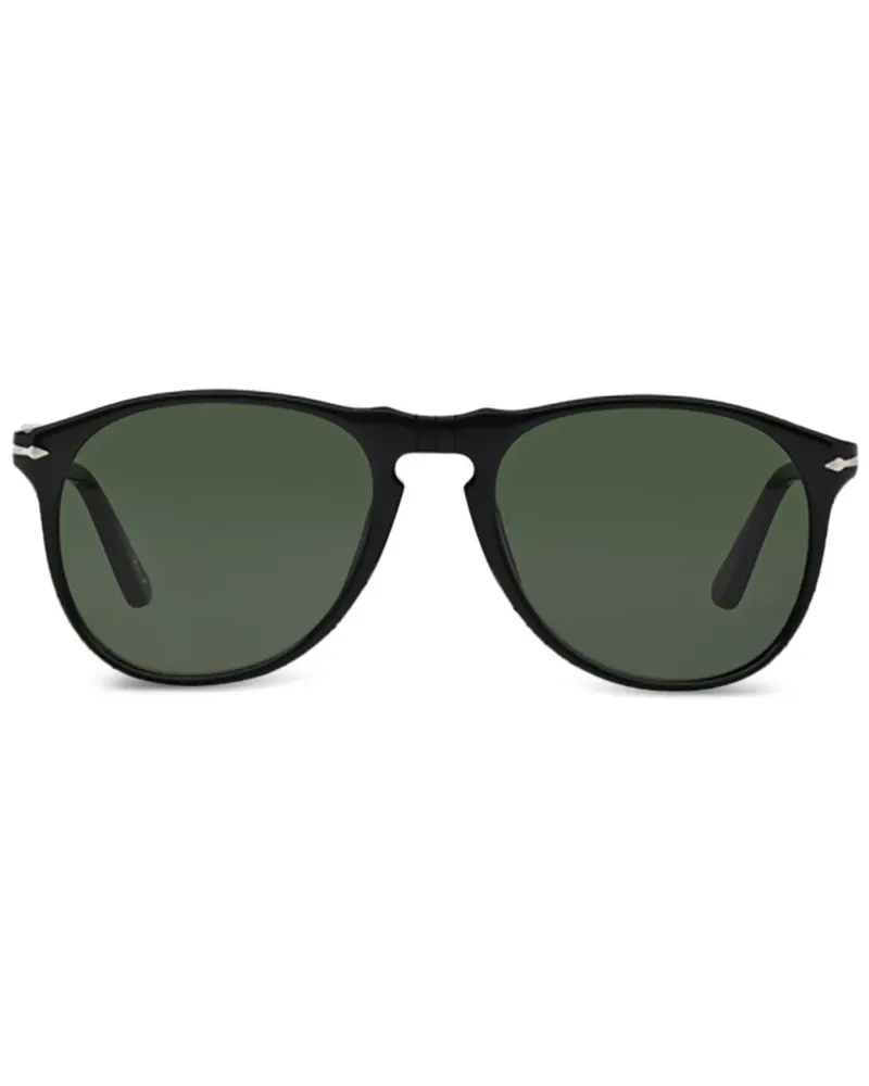 Persol Sonnenbrille mit rundem Gestell - Schwarz Schwarz