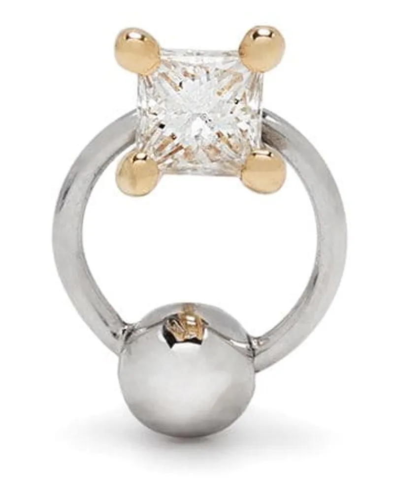Delfina Delettrez 18kt Two In One Gelb- und Weißgoldohrring mit Diamanten Gold