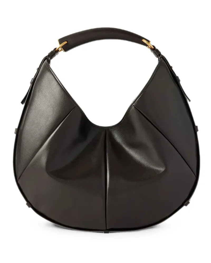 Saint Laurent Mombasa pleated leather tote bag - Schwarz Schwarz