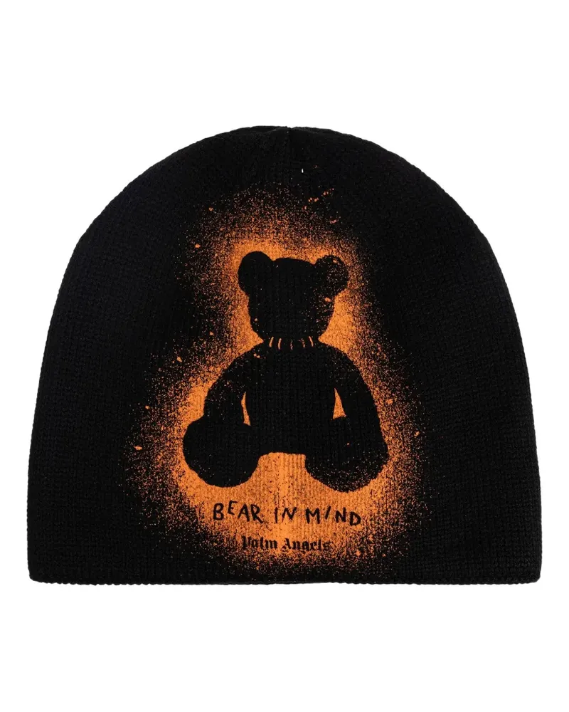 Palm Angels bear-print beanie hat - Schwarz Schwarz
