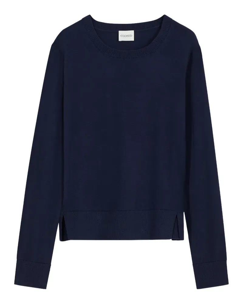 Closed long-sleeve crew-neck sweater - Blau Blau