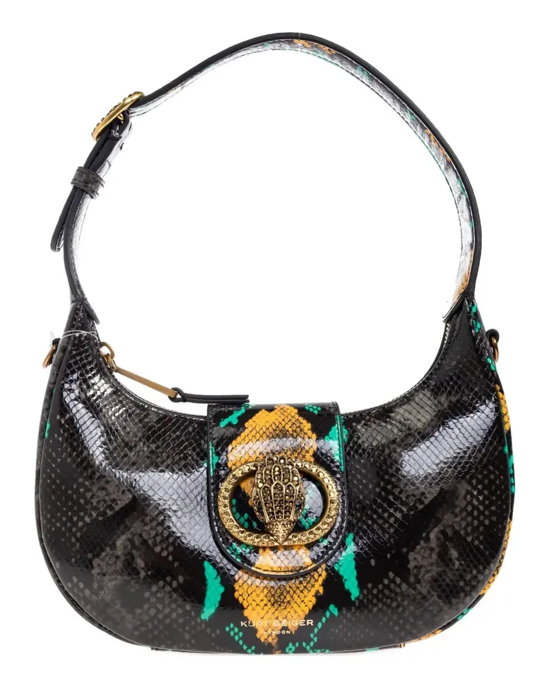 Kurt Geiger Kleine Chelsea Schultertasche mit Schlangen-Print - Schwarz Schwarz