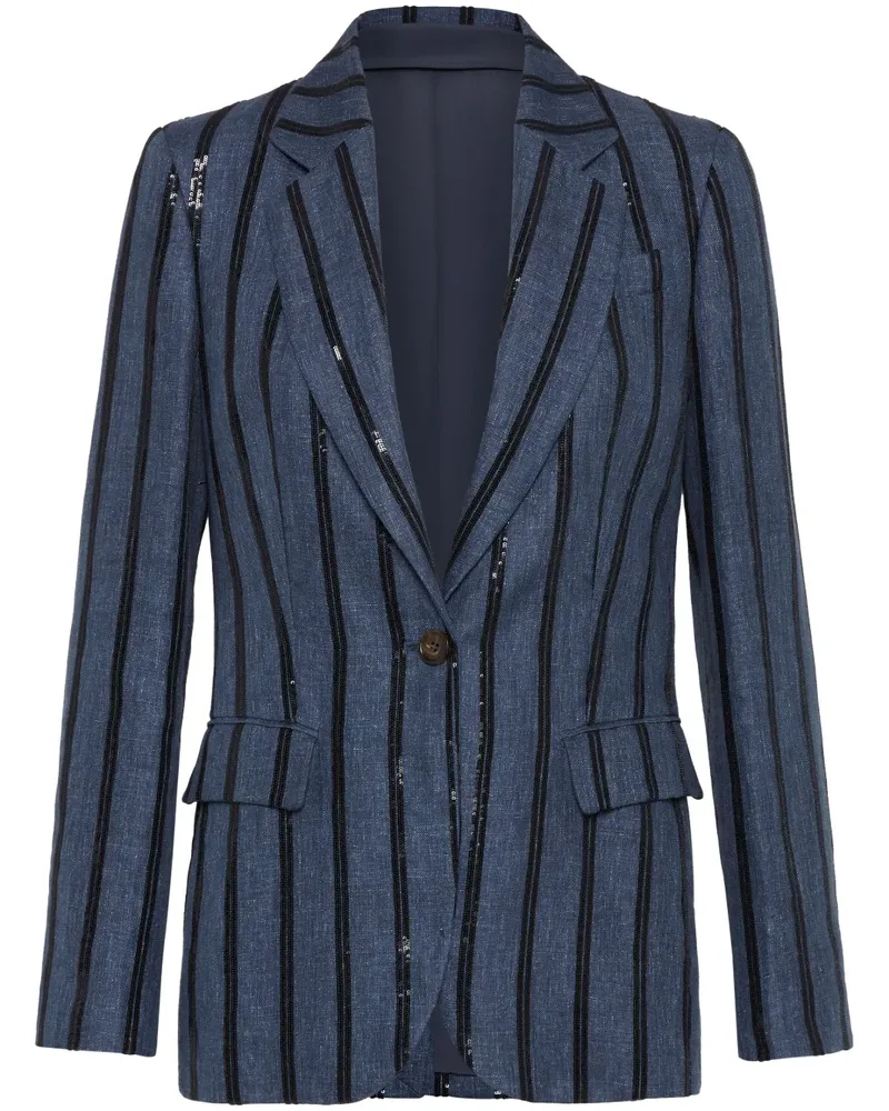 Brunello Cucinelli Blazer mit Pailletten - Blau Blau