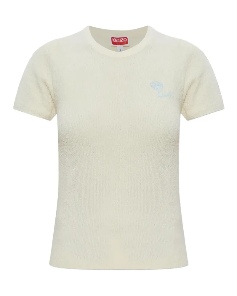 Kenzo T-Shirt mit Tulpen-Stickerei - Nude Nude