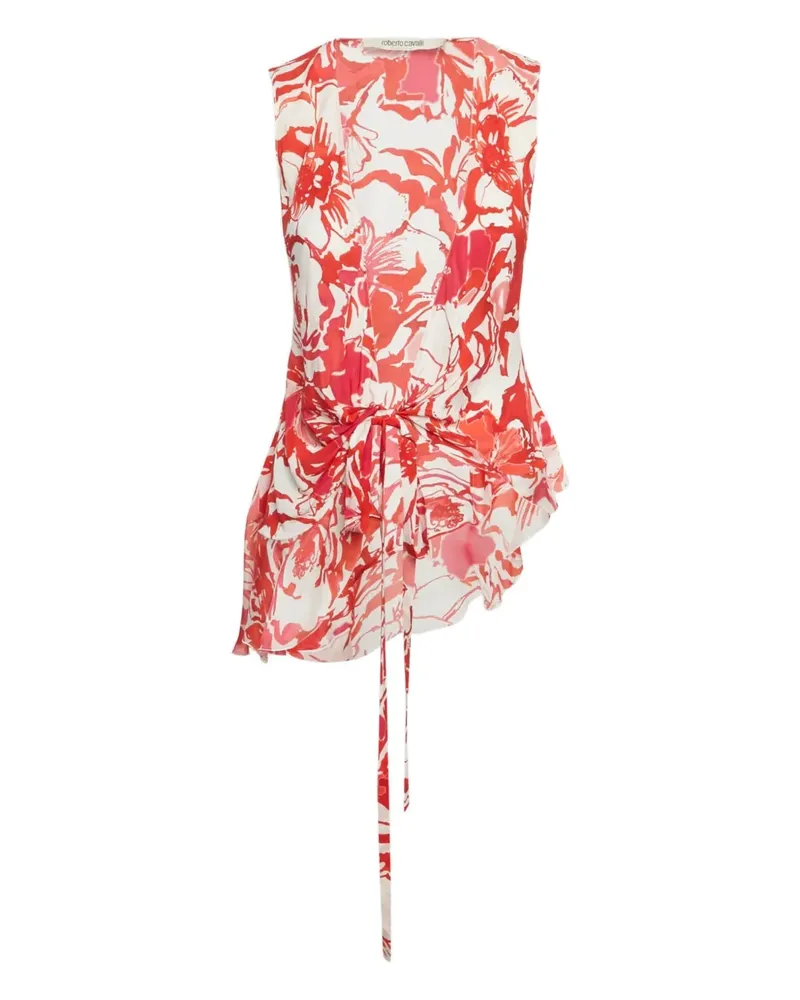 Roberto Cavalli Top mit Blumen-Print - Rot Rot