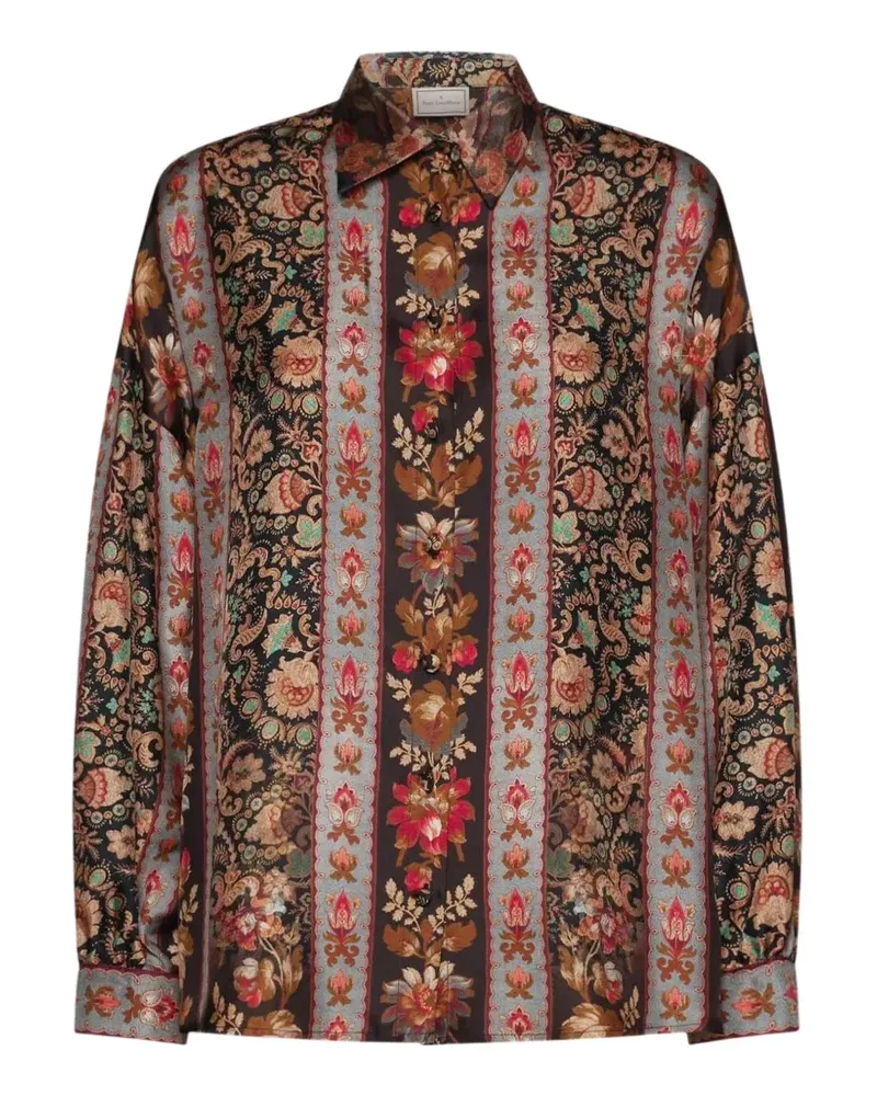 Pierre-Louis Mascia Aloe floral-print paisley blouse - Braun Braun