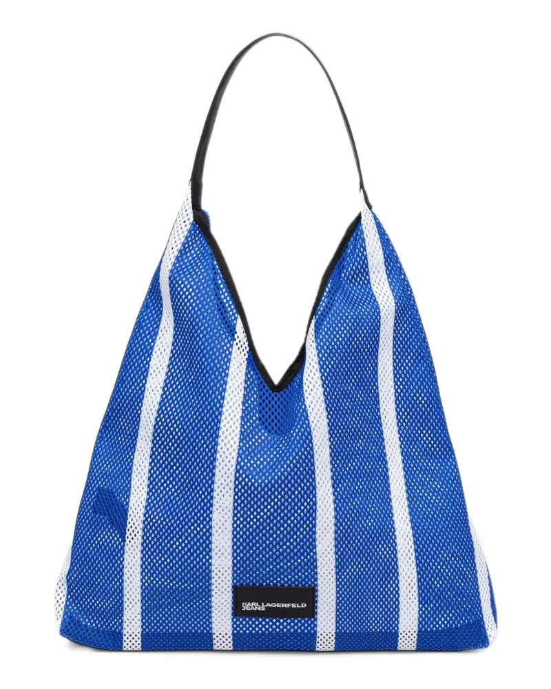Karl Lagerfeld Gestreifter Mesh-Tote Bag - Blau Blau