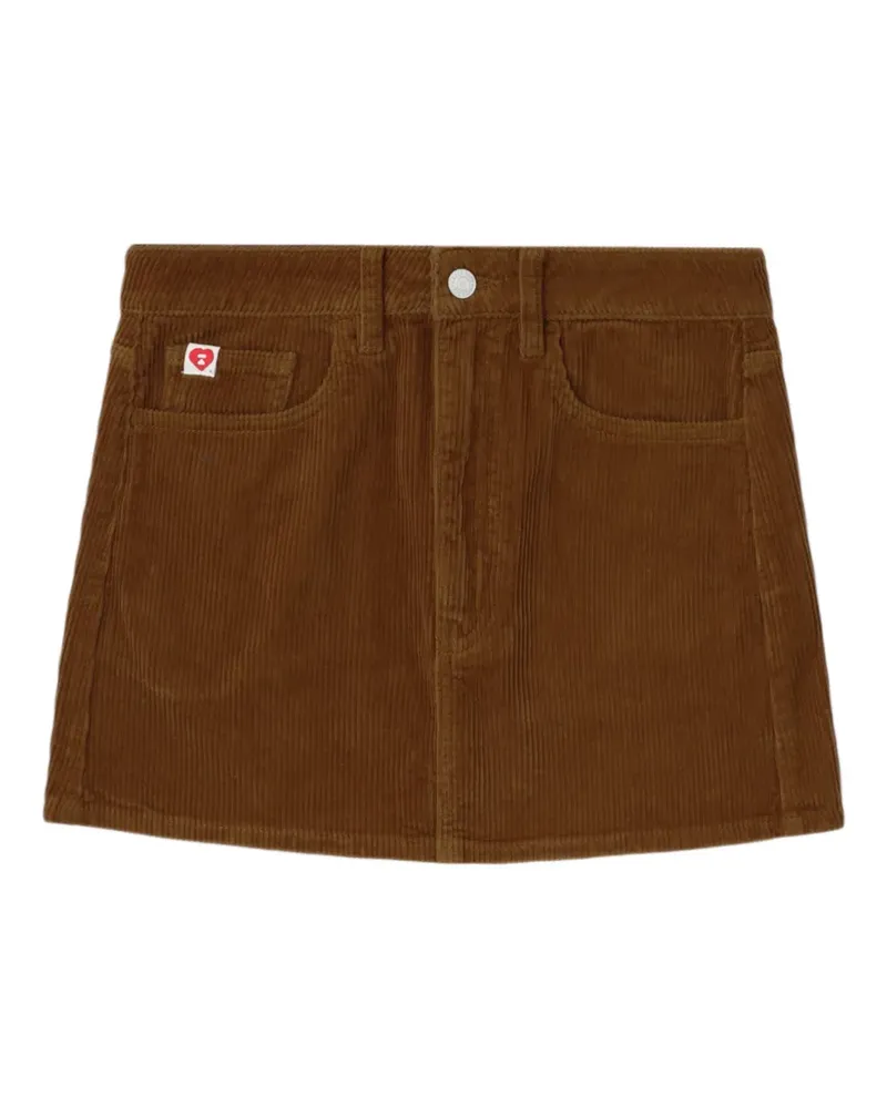 BAPE Minirock aus Cord mit Herzmotiv - Braun Braun