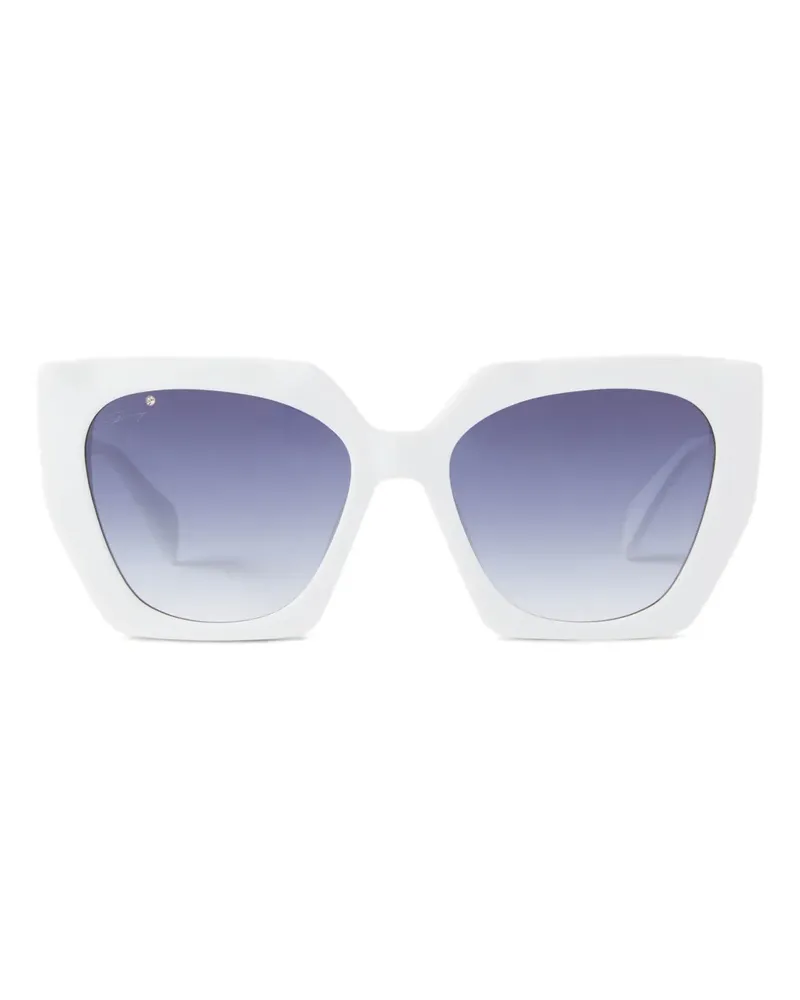 Genny Sonnenbrille mit Cat-Eye-Gestell - Weiß Weiß