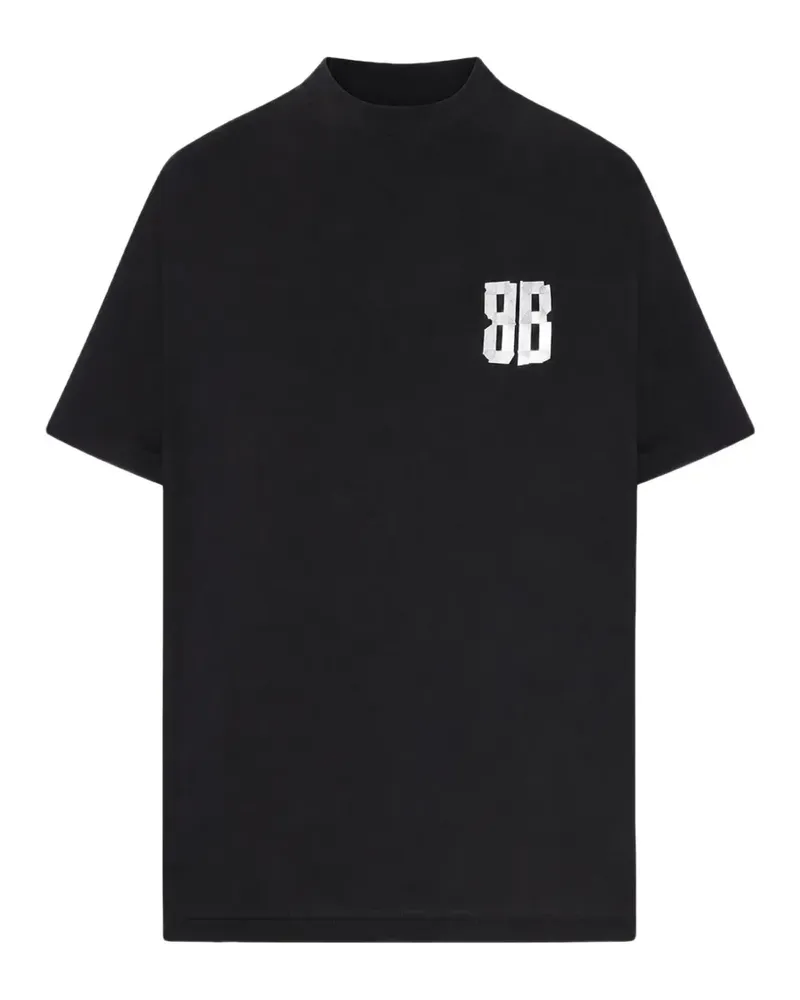 Balenciaga T-Shirt mit Glitter-Print - Schwarz Schwarz