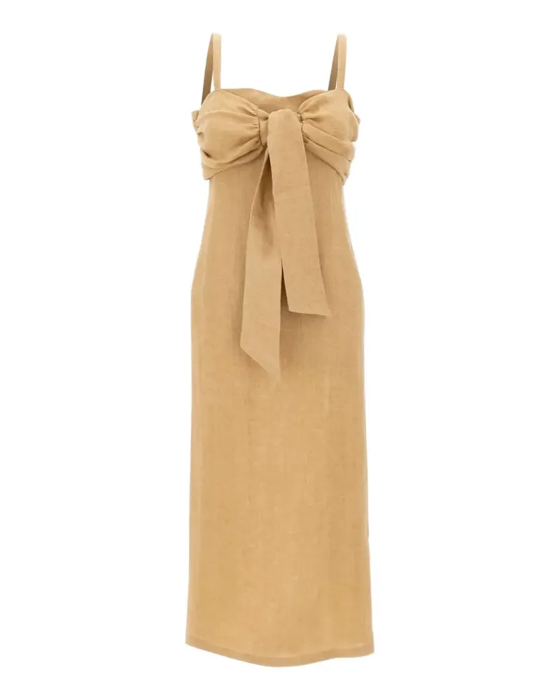 MARELLA Buck draped bow-detail dress - Nude Nude