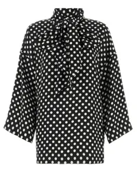 Saint Laurent Schluppenbluse mit Polka Dots Schwarz