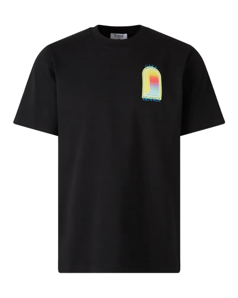 Casablanca Paris Kurzärmeliges T-Shirt mit grafischem Print - Schwarz Schwarz