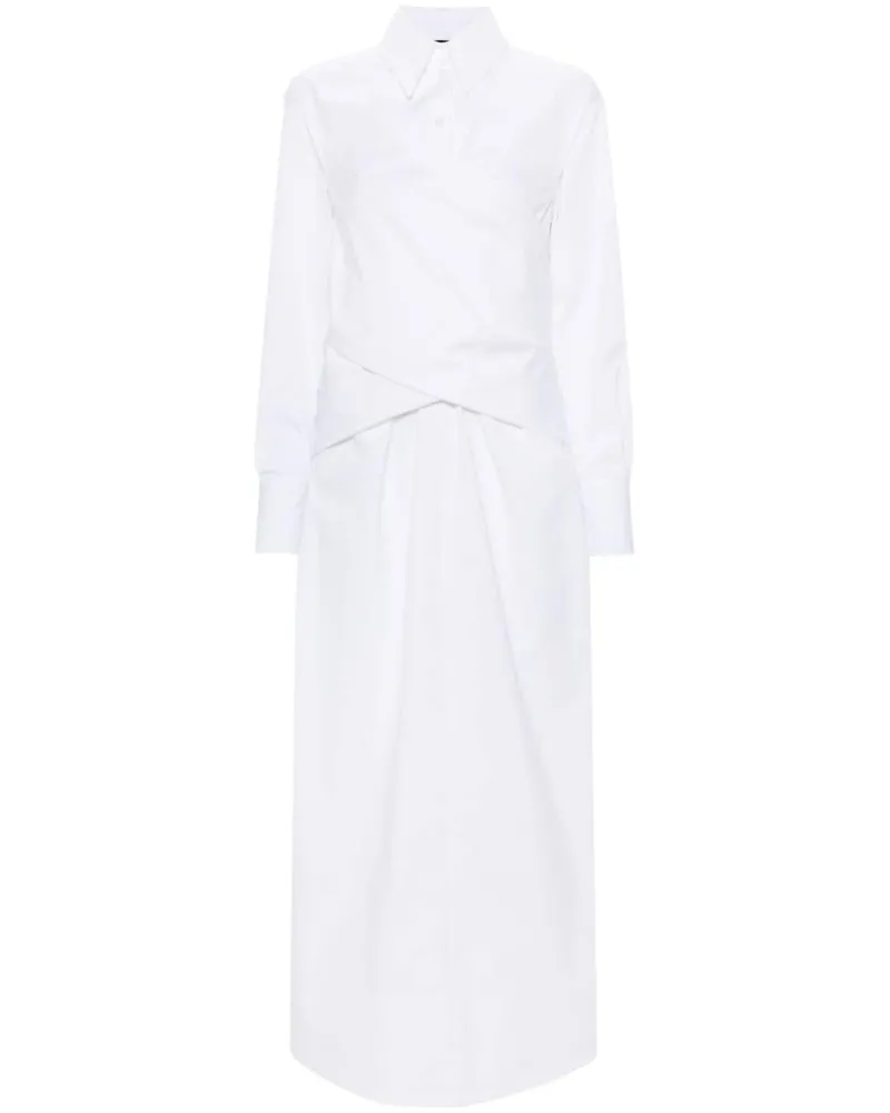 Fabiana Filippi Popeline-Hemdkleid mit überkreuztem Detail Weiß