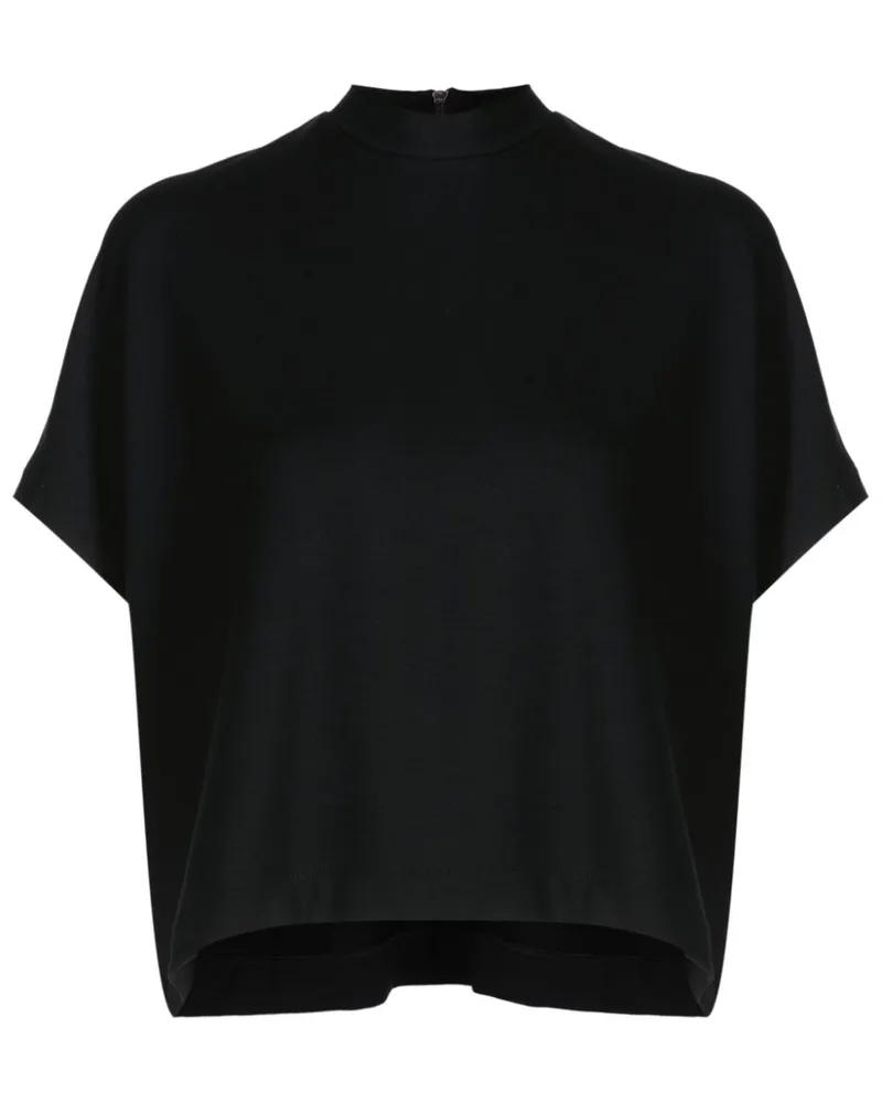 Lenny Niemeyer Cropped-T-Shirt mit Stehkragen - Schwarz Schwarz