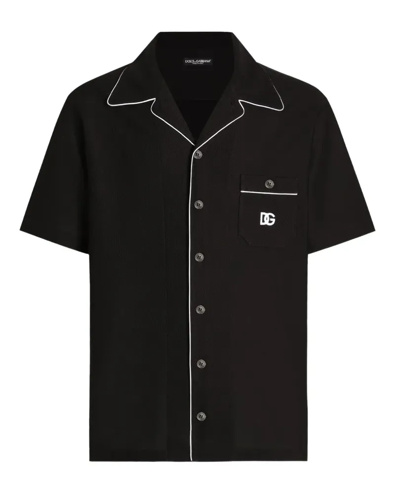 Dolce & Gabbana Hemd mit Reverskragen - Schwarz Schwarz
