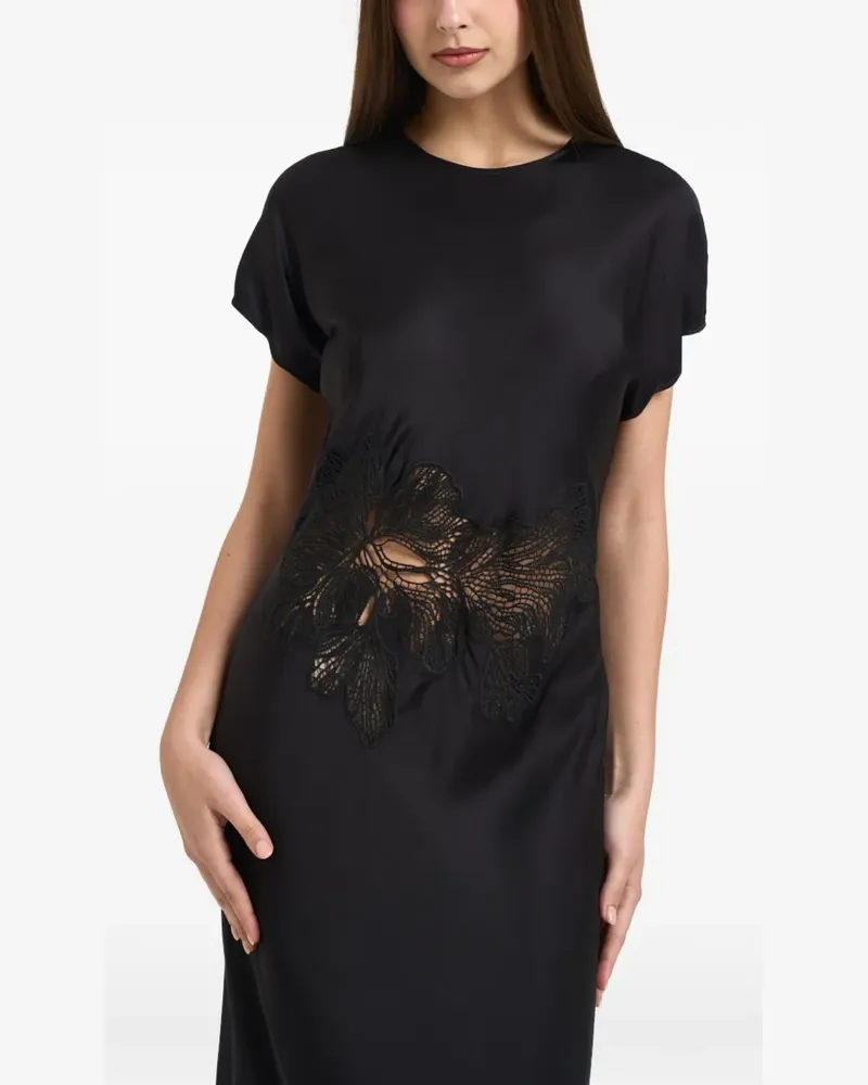 Patrizia Pepe lace-detail midi dress - Schwarz Schwarz