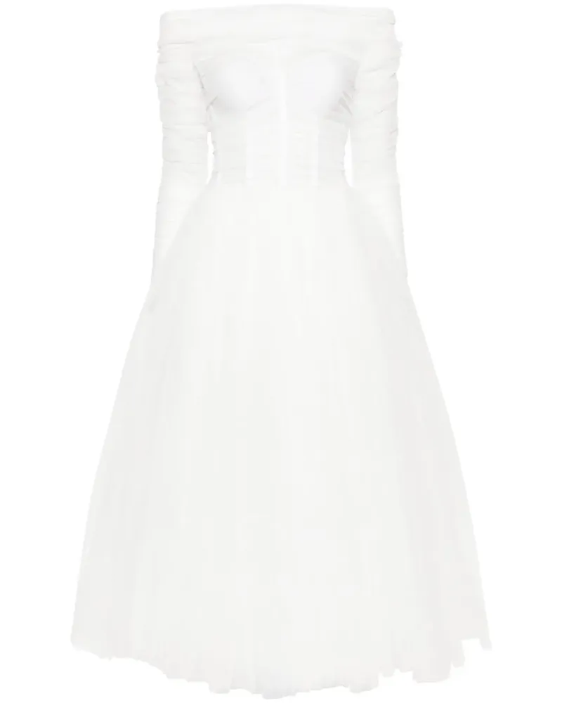 Ana Radu Midikleid mit Corsage - Weiß Weiß